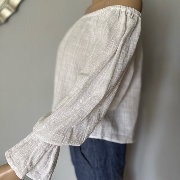 NWT Cotton On Off The Shoulder Linen Top - Picture 2 of 13